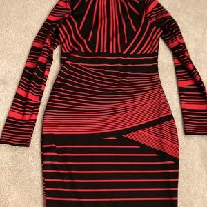 Red and black striped dress